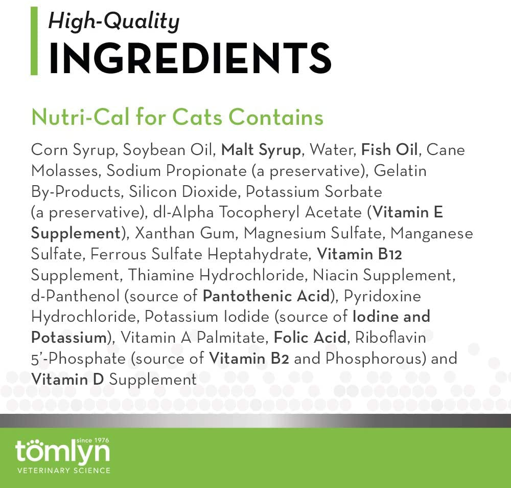 High Calorie Nutritional Gel for Cats, (Nutri-Cal) 4.25 Oz