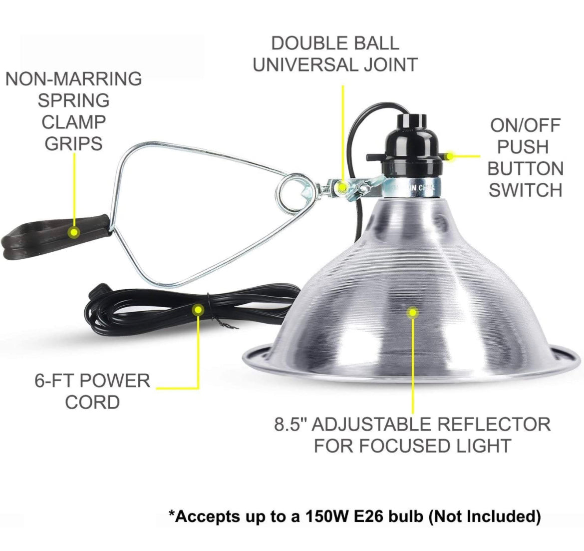 100w/150w Heat lamp with clamp (No bulb included)